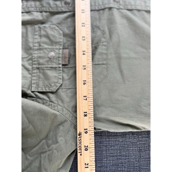 Ralph Lauren Woman P/S Safari Shirt 100% Cotton Button Down Beige Khaki Pockets - Picture 8 of 9